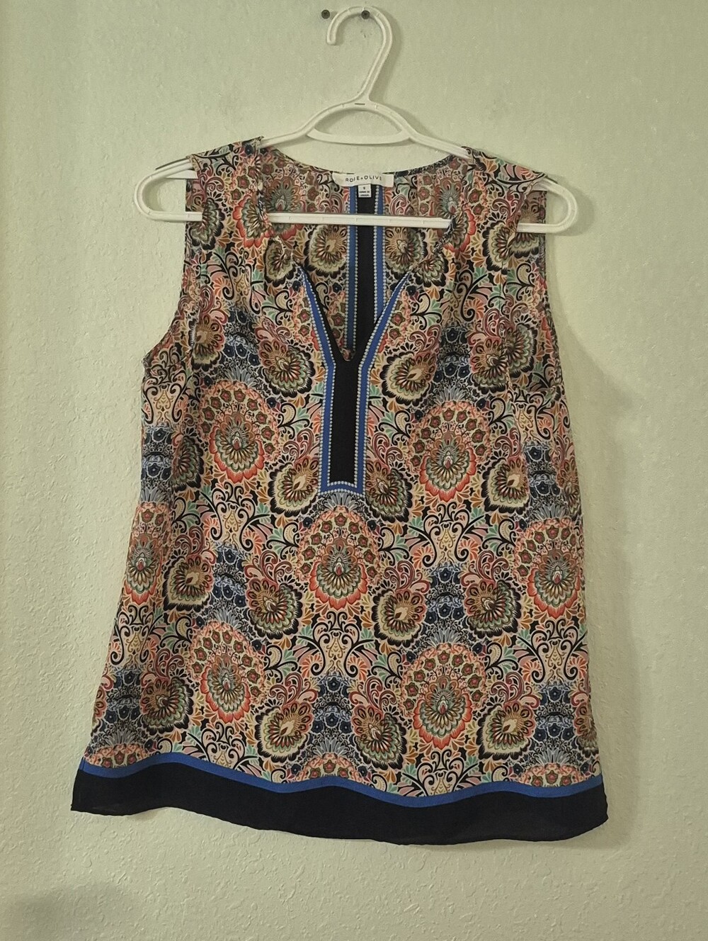 Rose & Olive Multicolor Medallion V-Neck Camisole